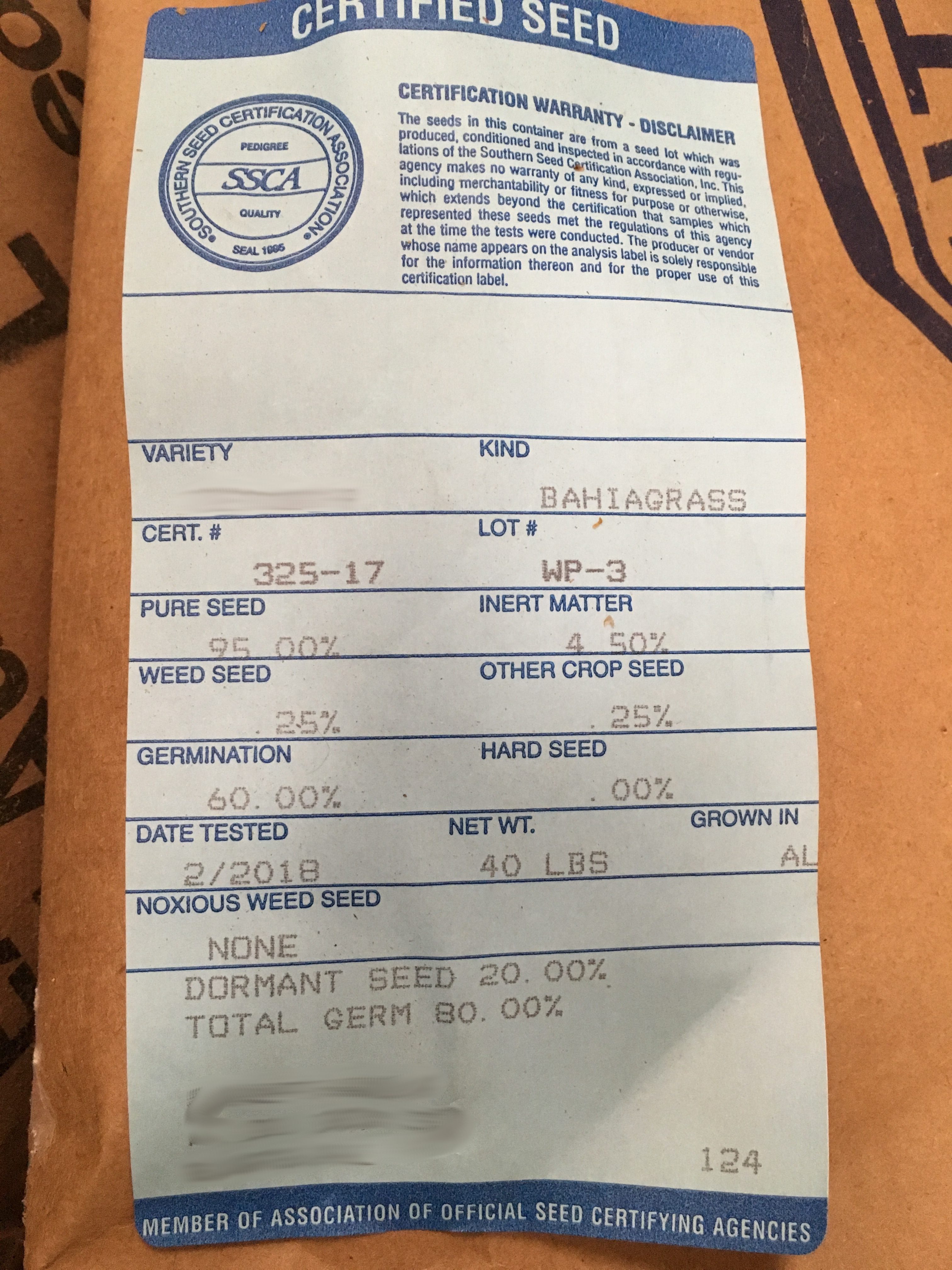 Seed label