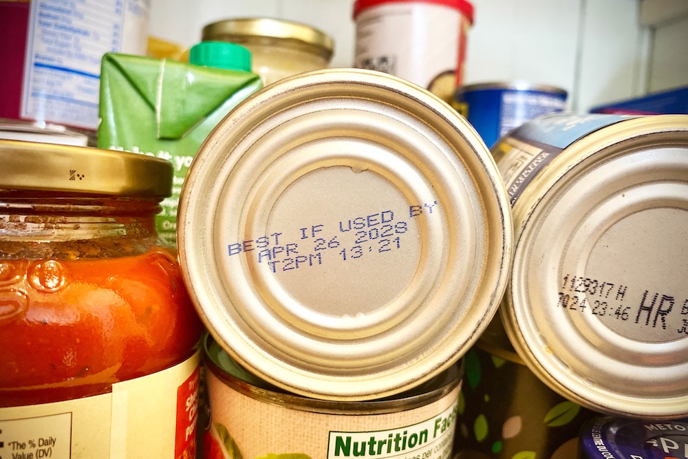 Expiration and best by dates on food items